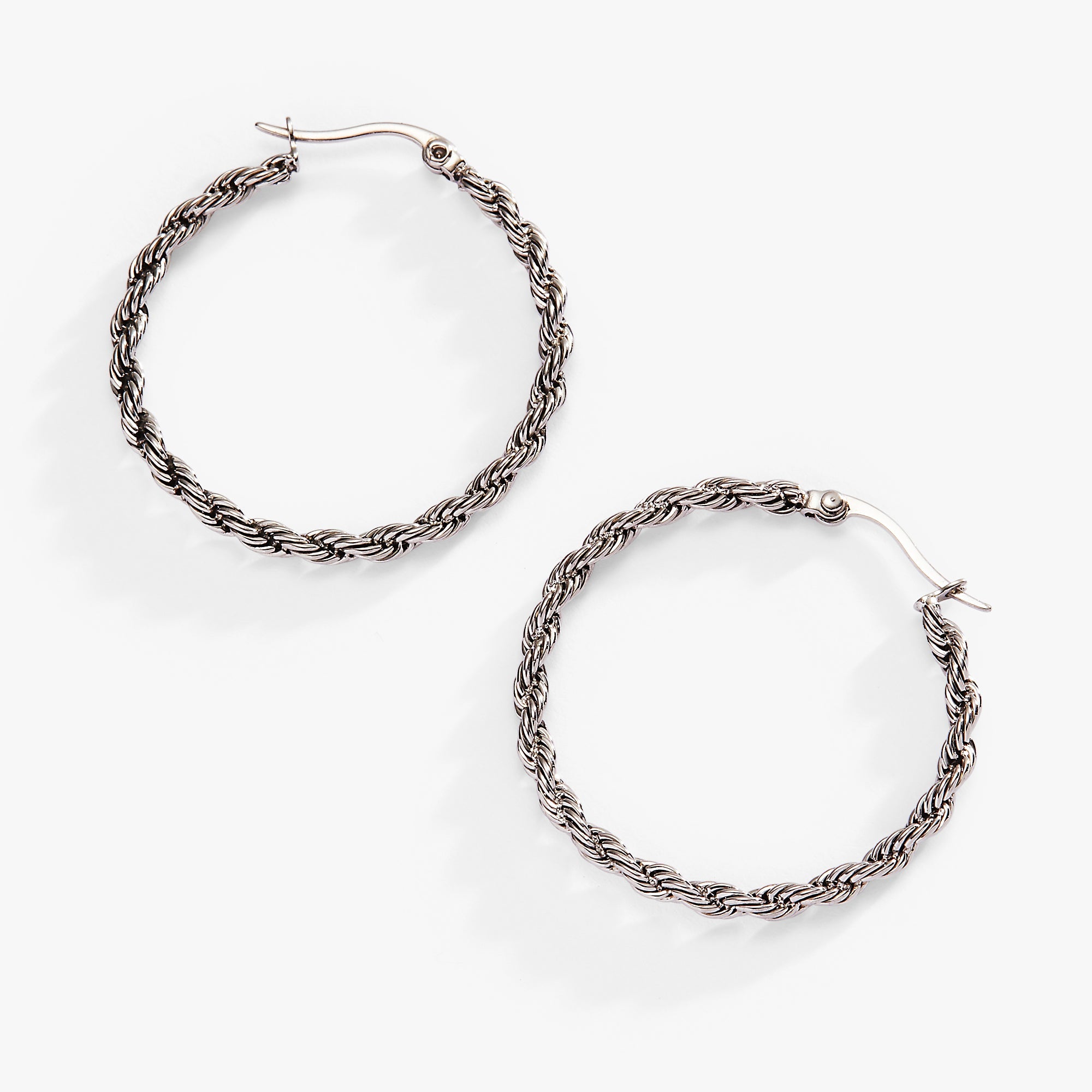 Frozen French Rope Chain Hoop Stainless Steel Gold | Alex and Ani