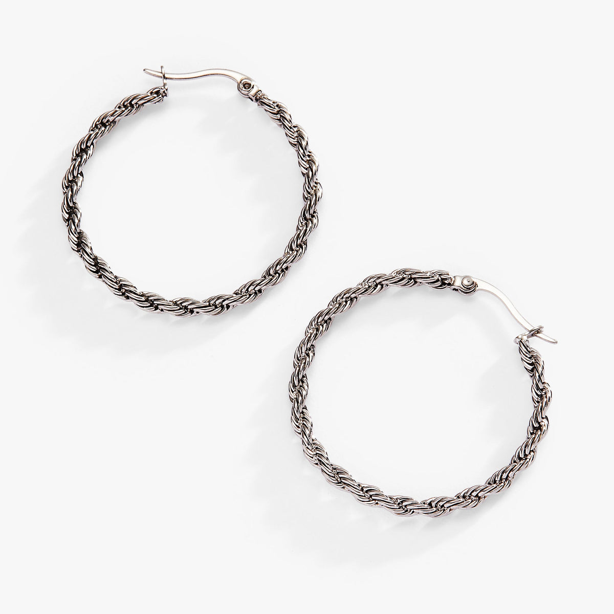 Frozen French Rope Chain Hoop Stainless Steel Gold | Alex and Ani
