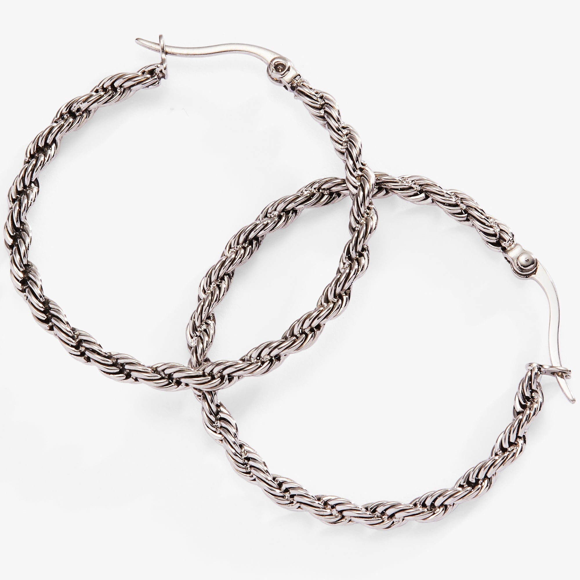 Frozen French Rope Chain Hoop Stainless Steel Gold | Alex and Ani