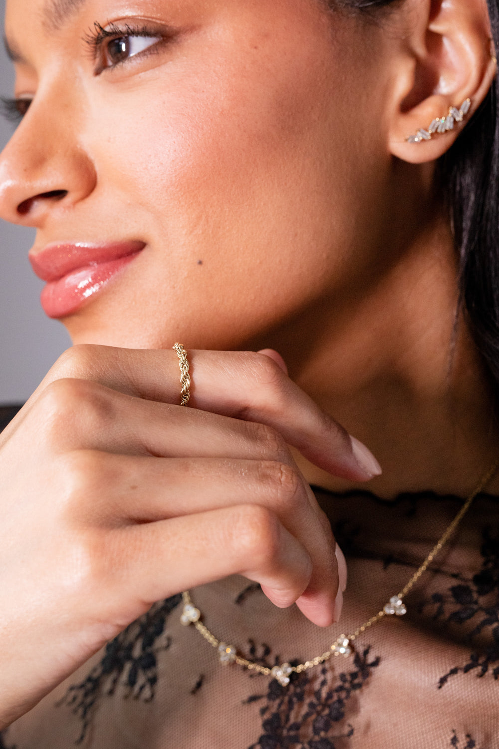 Frozen French Rope Chain Ring Stainless Steel Silver | Alex and Ani