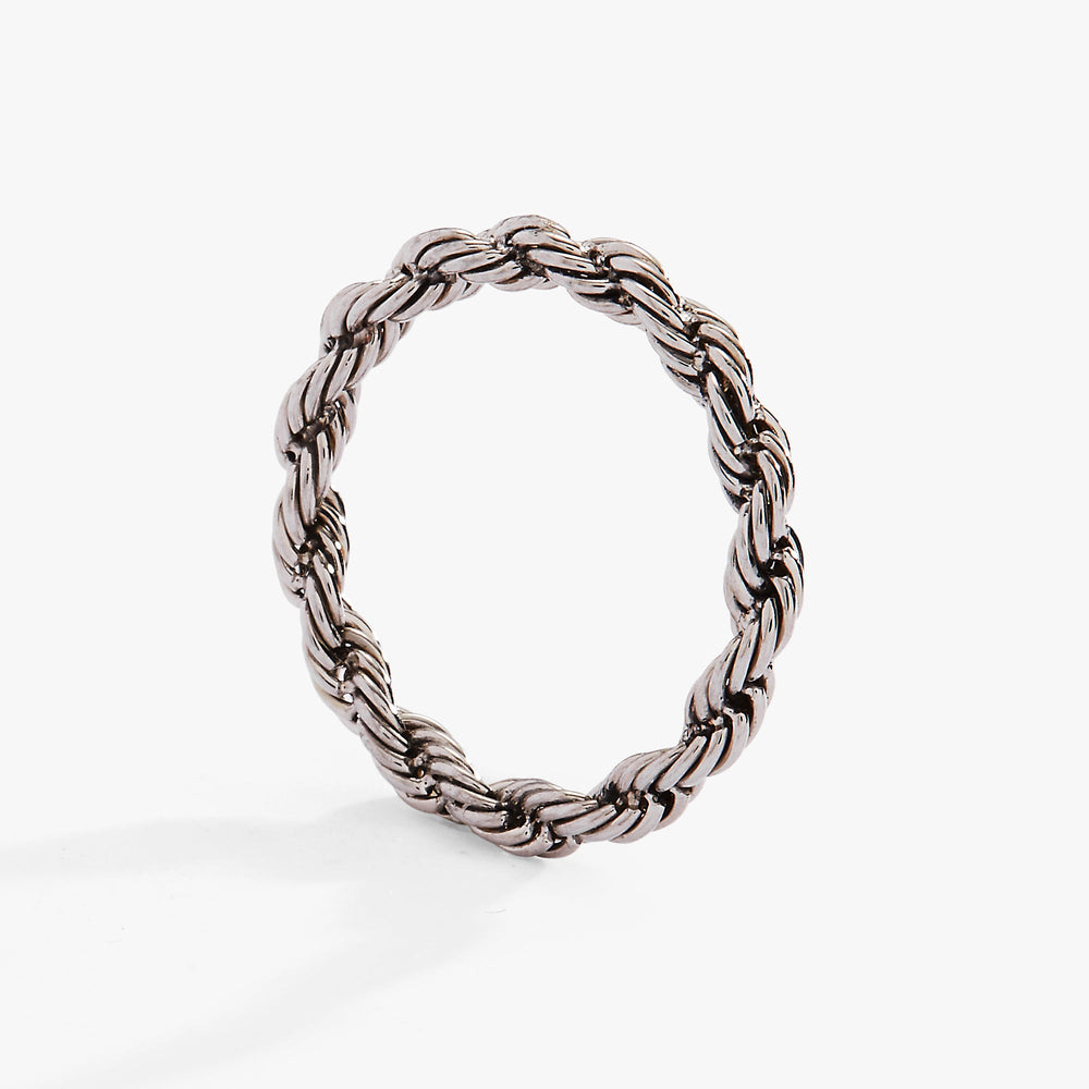 Frozen French Rope Chain Ring Stainless Steel Silver | Alex and Ani