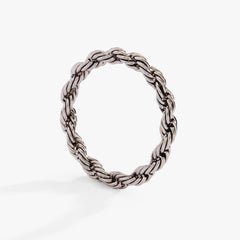 Frozen French Rope Chain Ring Stainless Steel Silver | Alex and Ani