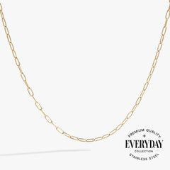 Paperclip Charm & Layering Necklace Stainless Steel Gold | Alex and Ani