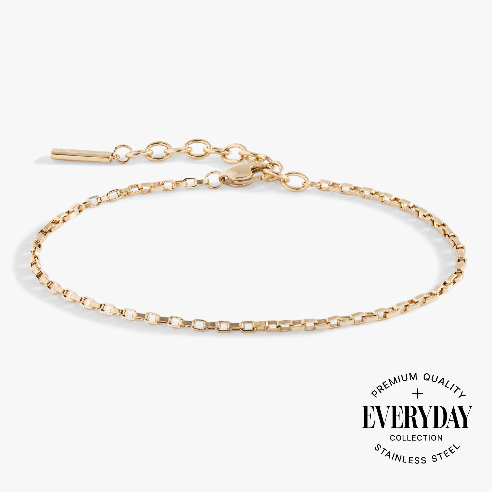 Everyday Box Link Chain Bracelet Stainless Steel Gold | Alex and Ani