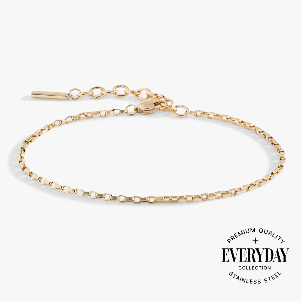 Everyday Box Link Chain Bracelet Stainless Steel Gold | Alex and Ani