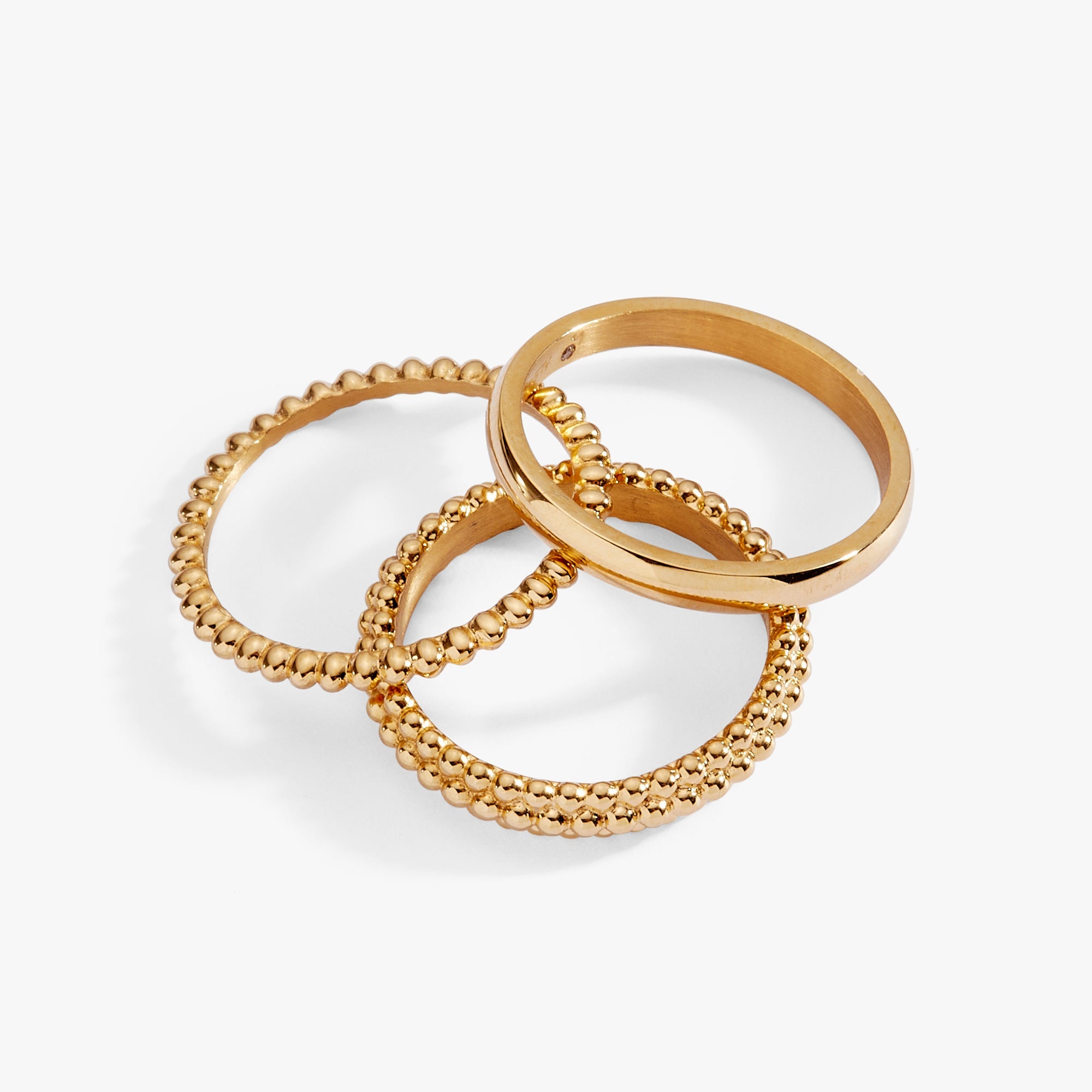 3 ring set-ball texture Stainless Steel Gold | Alex and Ani