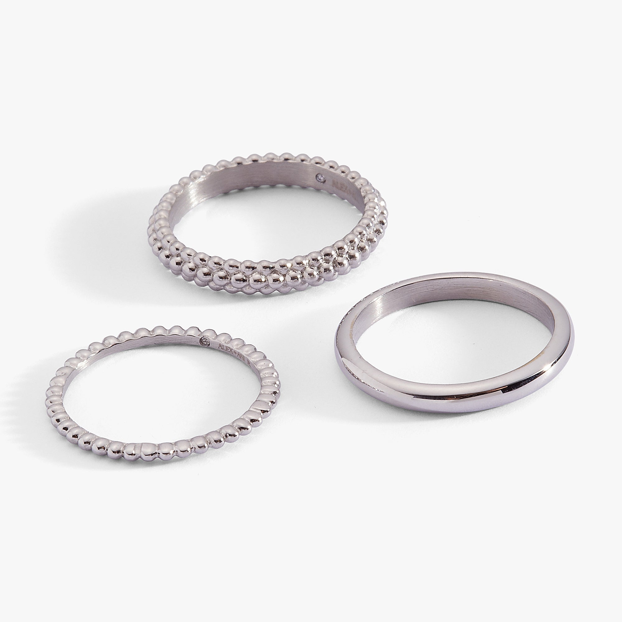 3 ring set-ball texture Stainless Steel Gold | Alex and Ani