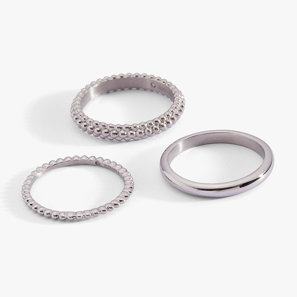 3 ring set-ball texture Stainless Steel Gold | Alex and Ani