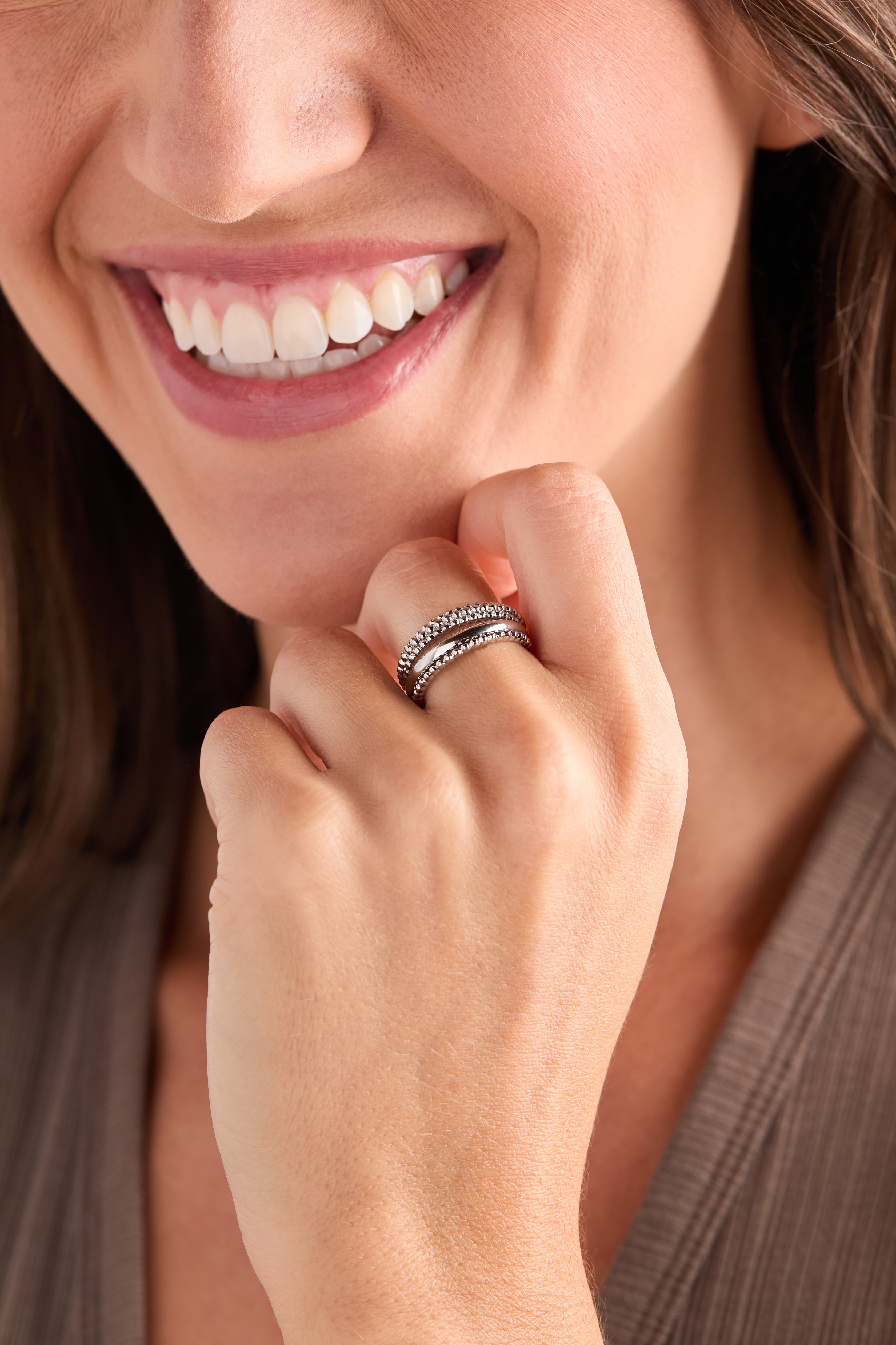 3 ring set-ball texture Stainless Steel Gold | Alex and Ani