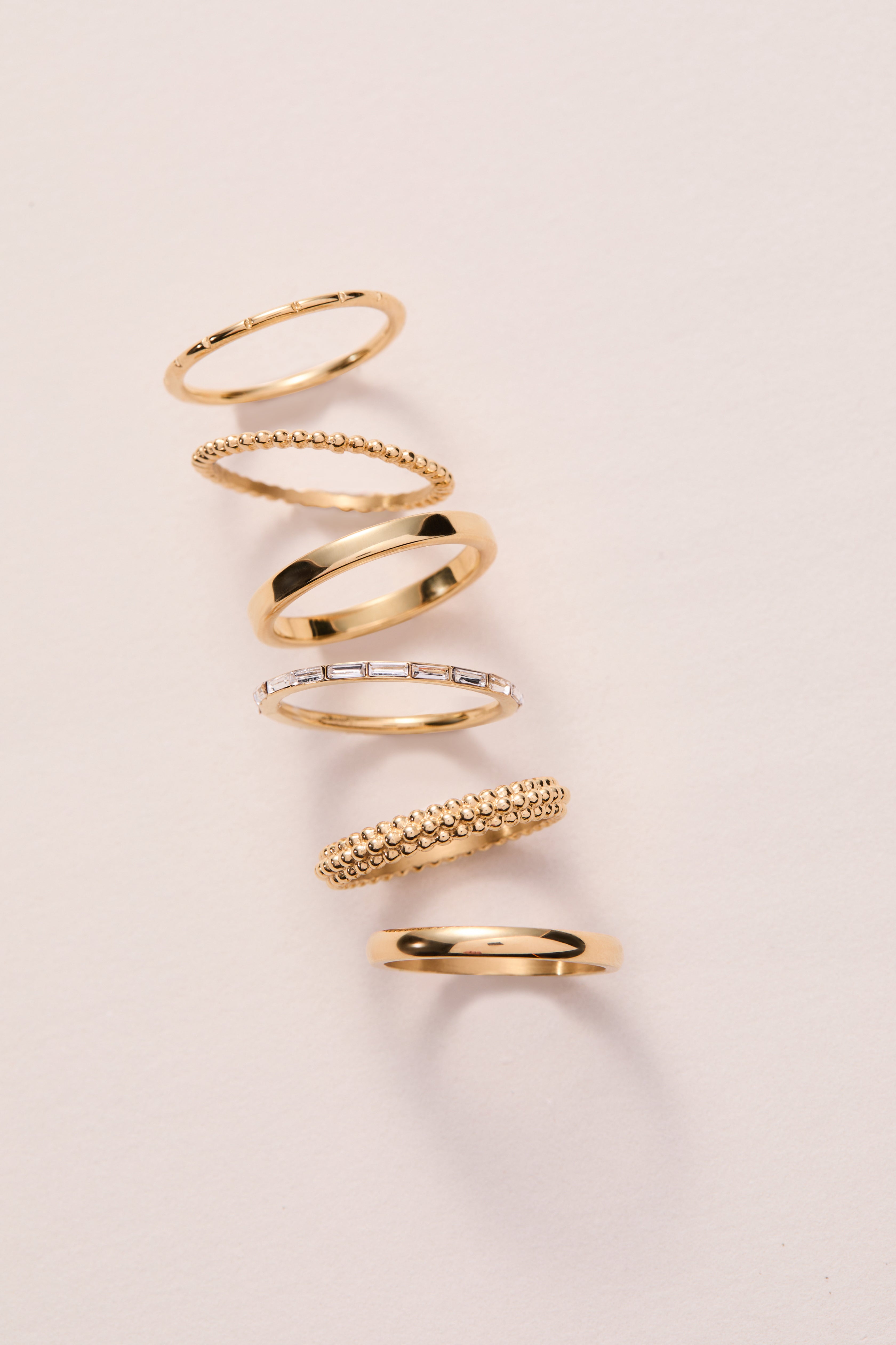 3 ring set-ball texture Stainless Steel Gold | Alex and Ani