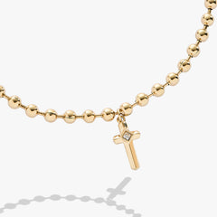 Cross Ball Chain Bracelet Stainless Steel Silver | Alex and Ani