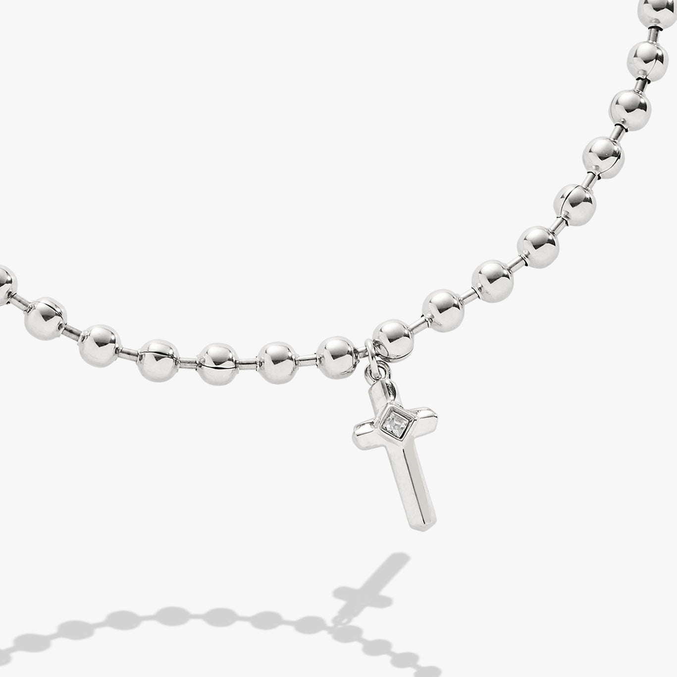 Cross Ball Chain Bracelet Stainless Steel Silver | Alex and Ani
