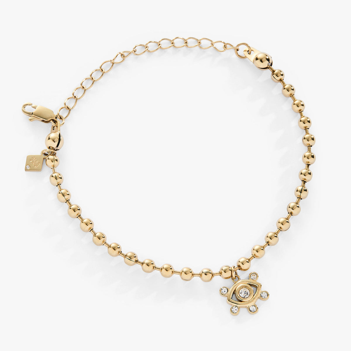 Evil Eye Ball Chain Bracelet Stainless Steel Gold | Alex and Ani