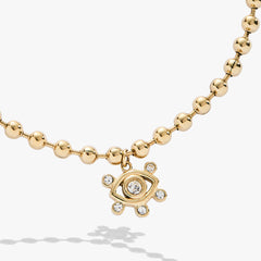 Evil Eye Ball Chain Bracelet Stainless Steel Gold | Alex and Ani