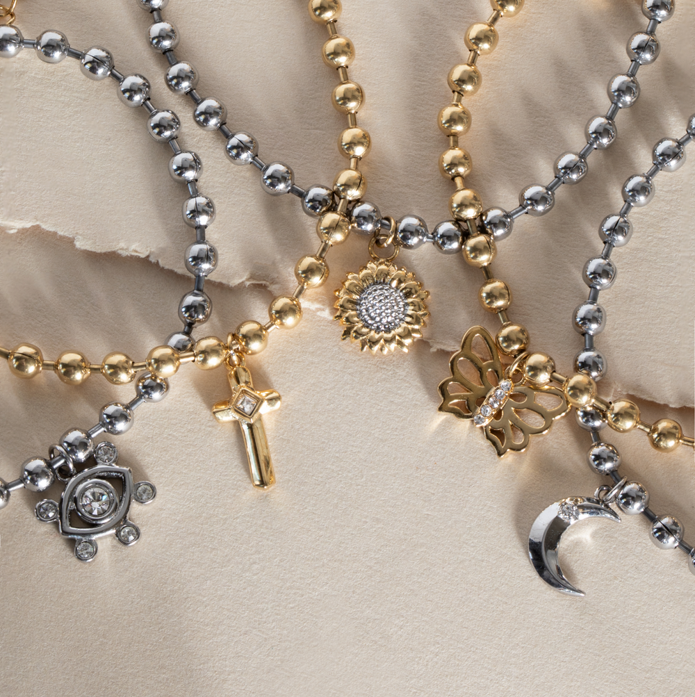 Evil Eye Ball Chain Bracelet Stainless Steel Gold | Alex and Ani