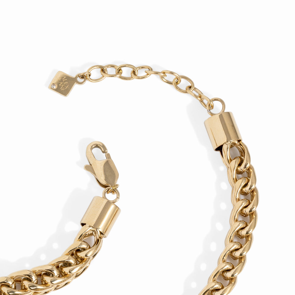 Adjustable Wheat Chain Bracelet Stainless Steel Gold | Alex and Ani