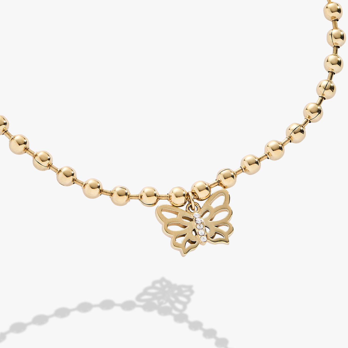 Butterfly Ball Chain Bracelet Stainless Steel Silver | Alex and Ani