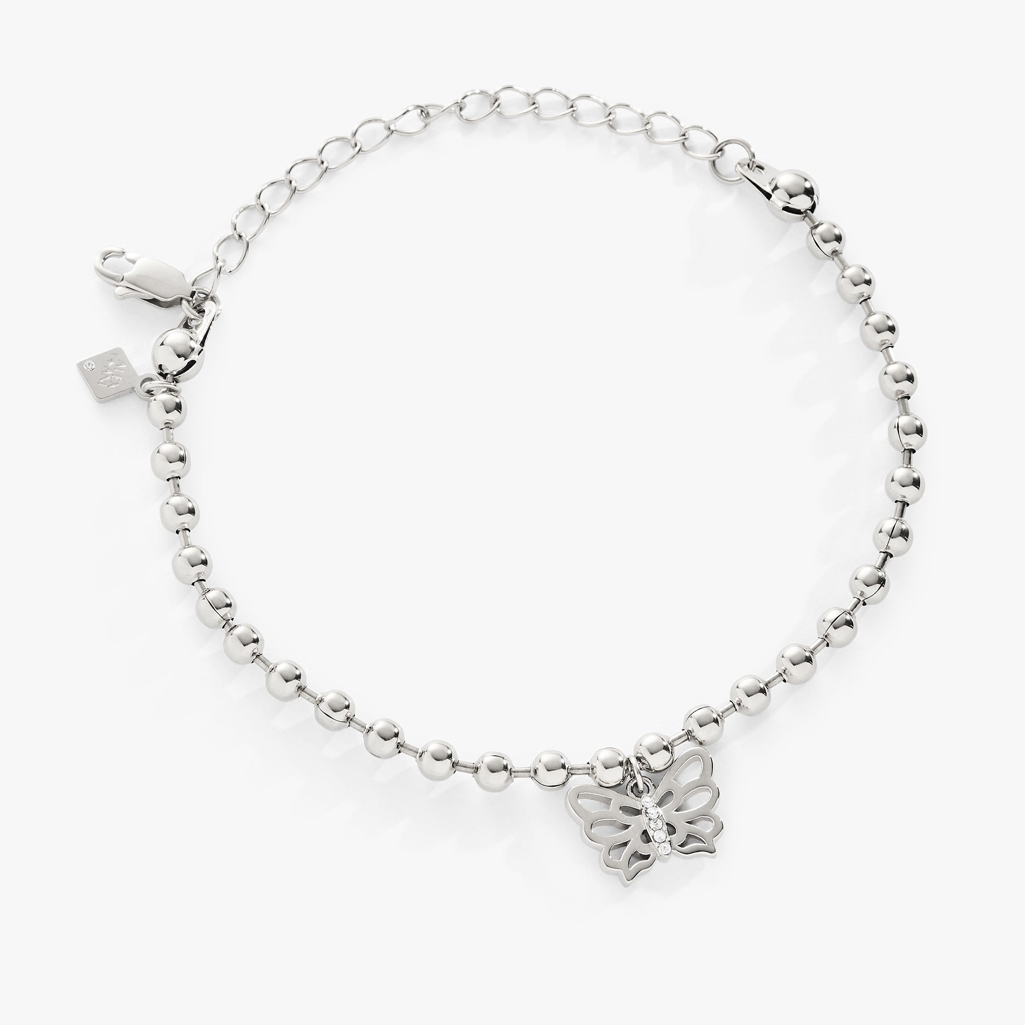 Butterfly Ball Chain Bracelet Stainless Steel Silver | Alex and Ani