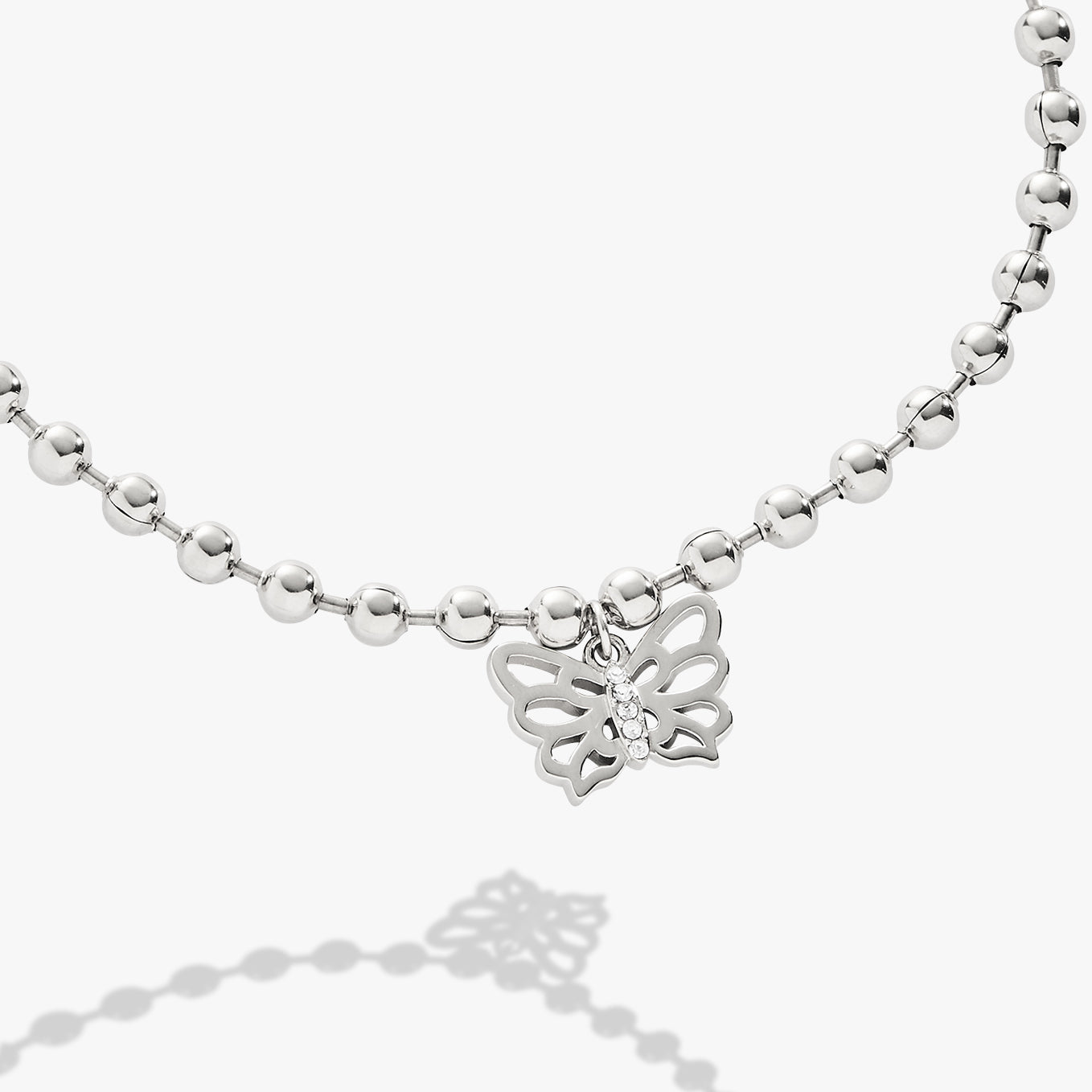 Butterfly Ball Chain Bracelet Stainless Steel Silver | Alex and Ani