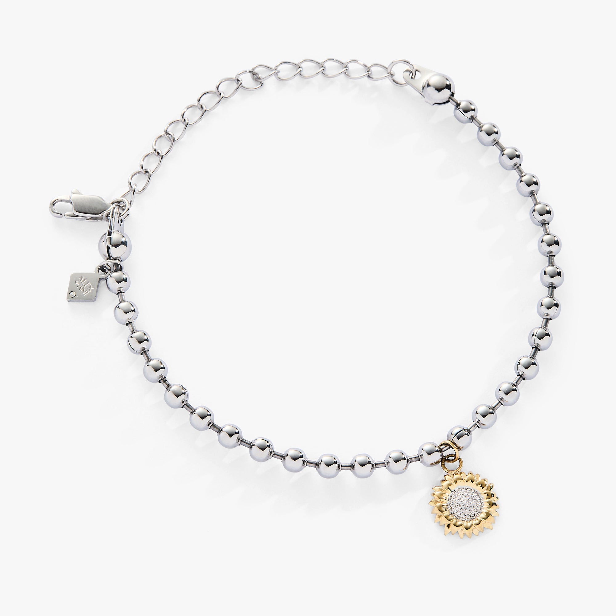 Sunflower Ball Chain Bracelet Two Tone - Stainless Steel | Alex and Ani
