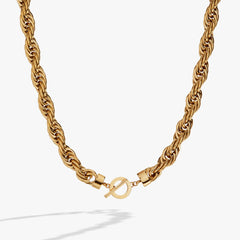 Large Rope Chain Toggle Necklace Stainless Steel Gold | Alex and Ani