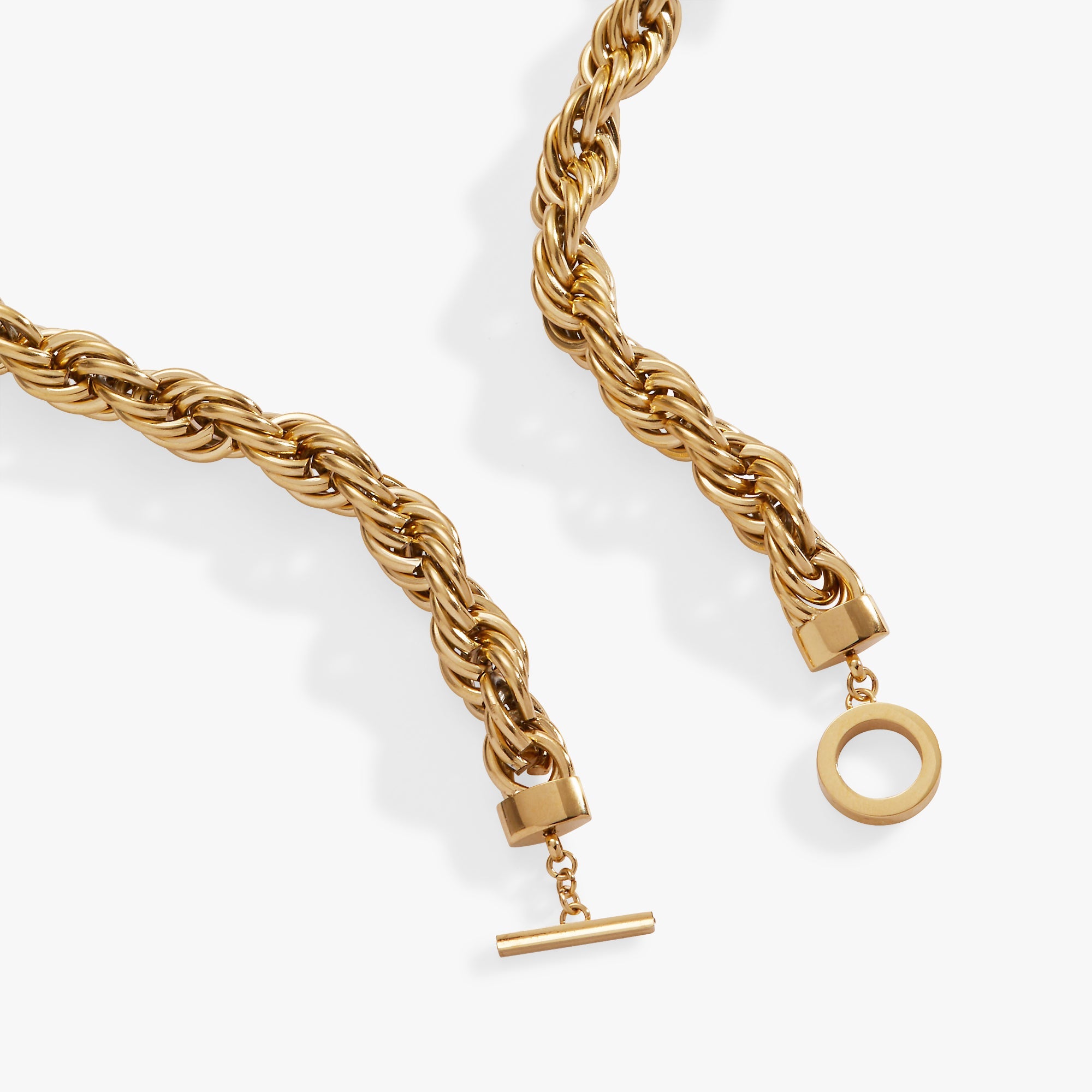 Large Rope Chain Toggle Necklace Stainless Steel Gold | Alex and Ani