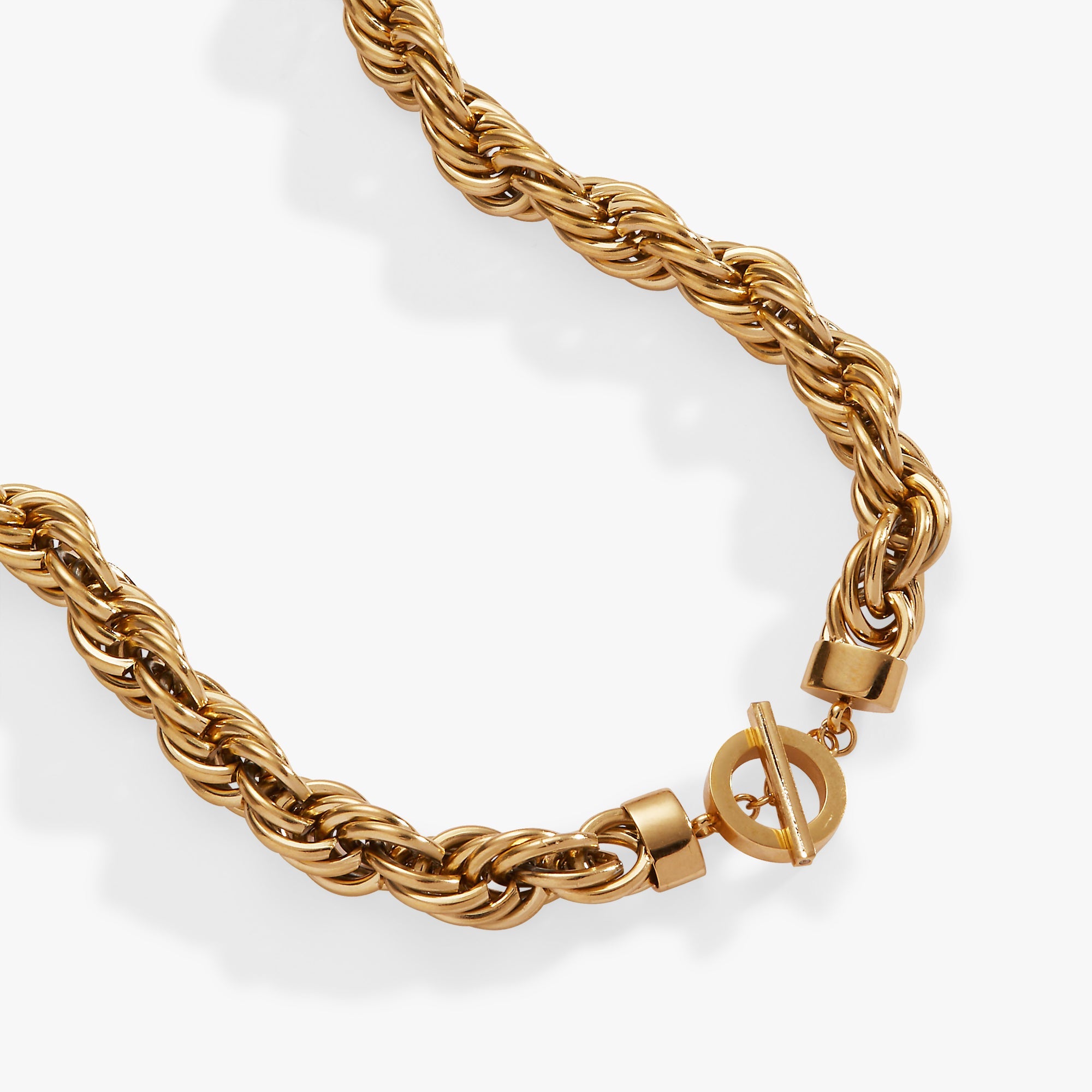 Large Rope Chain Toggle Necklace Stainless Steel Gold | Alex and Ani