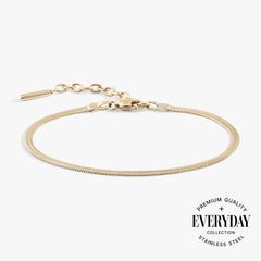 Everyday Herringbone Chain Bracelet Stainless Steel Gold | Alex and Ani