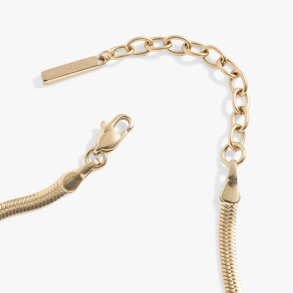 Everyday Herringbone Chain Bracelet Stainless Steel Gold | Alex and Ani