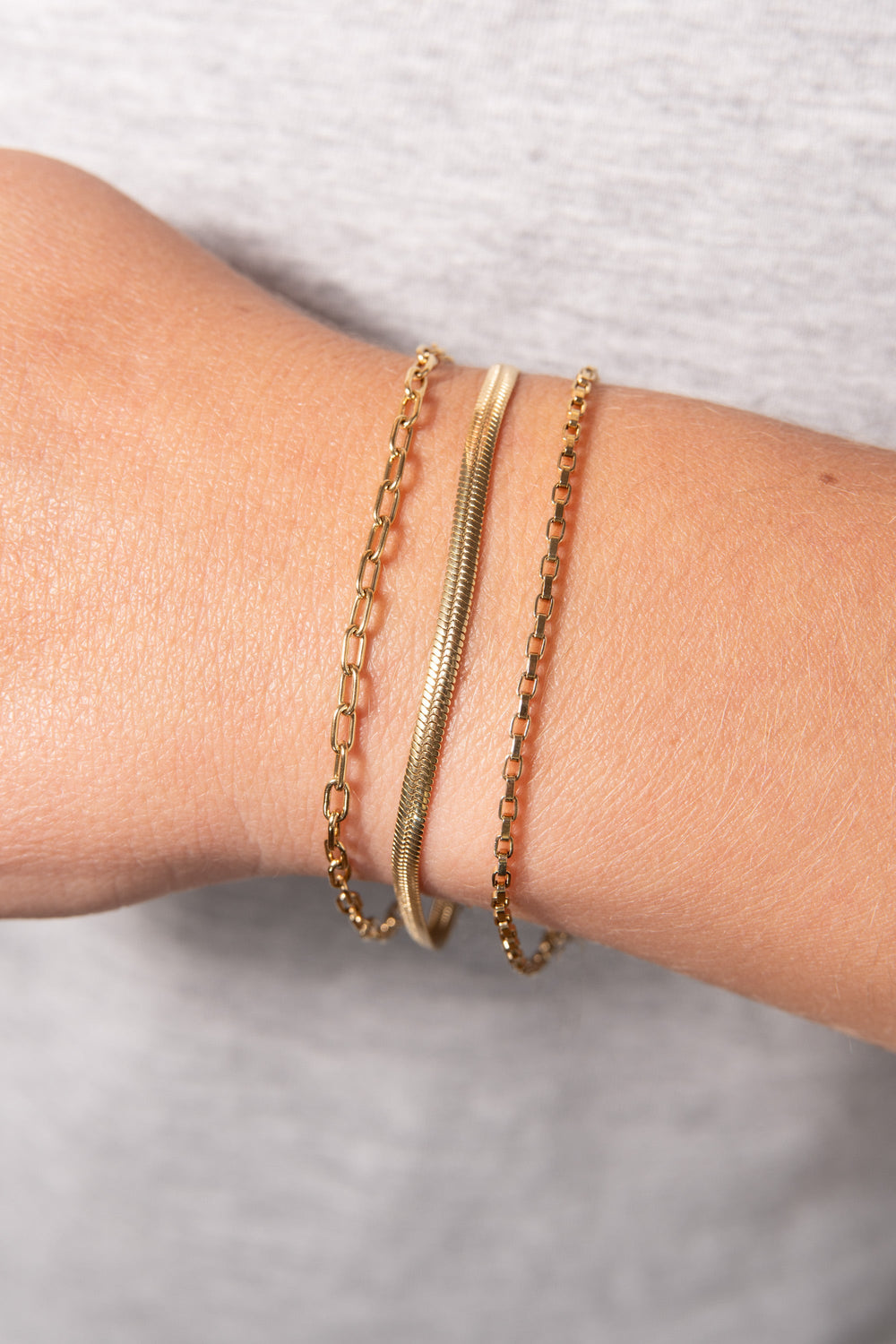 Everyday Herringbone Chain Bracelet Stainless Steel Gold | Alex and Ani