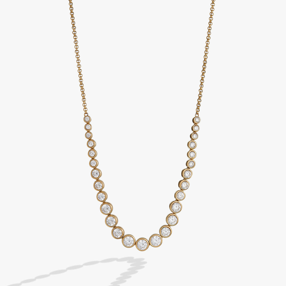 Crystal Tennis Necklace – Special Occasion or Bridesmaid Jewelry Stainless Steel Silver | Alex and Ani