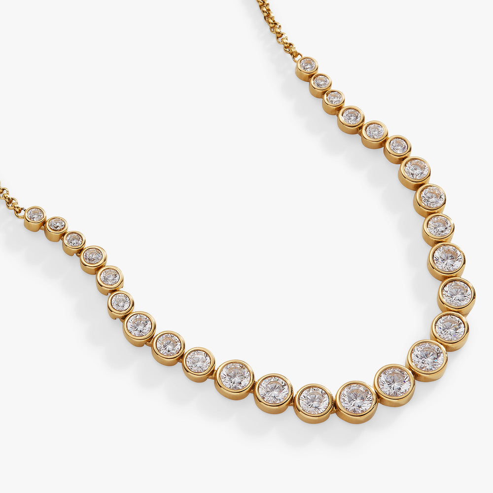Crystal Tennis Necklace – Special Occasion or Bridesmaid Jewelry Stainless Steel Silver | Alex and Ani