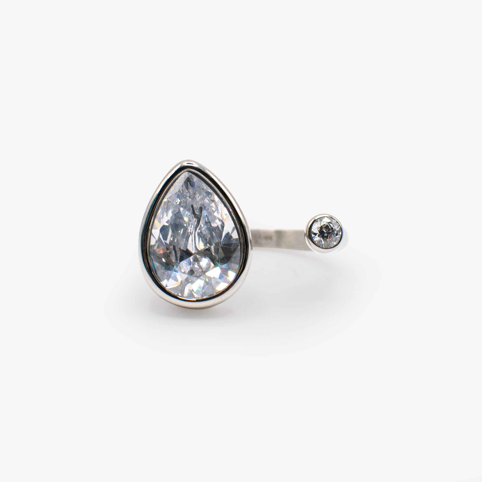 Crystal Teardrop Ring – Sparkling Bridal and Evening Jewelry Stainless Steel Silver | Alex and Ani