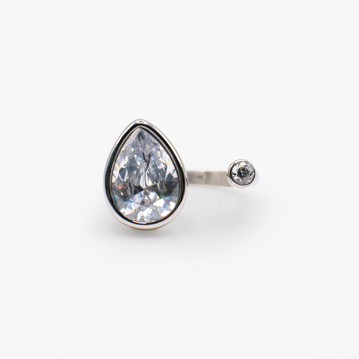 Crystal Teardrop Ring – Sparkling Bridal and Evening Jewelry Stainless Steel Silver | Alex and Ani