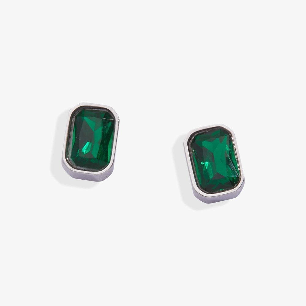 May Emerald-Cut Birthstone Stud Stainless Steel Gold | Alex and Ani