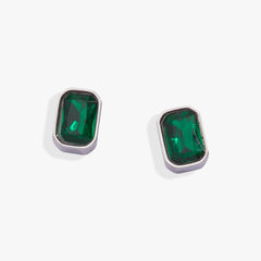 May Emerald-Cut Birthstone Stud Stainless Steel Gold | Alex and Ani