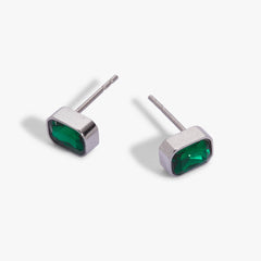 May Emerald-Cut Birthstone Stud Stainless Steel Gold | Alex and Ani