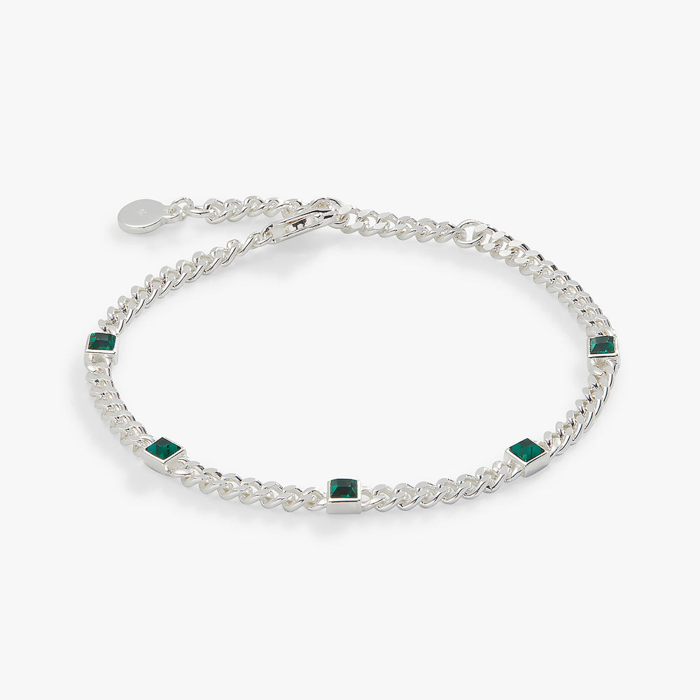 Emerald Curb Chain Bracelet, May Birthstone Gold | Alex and Ani