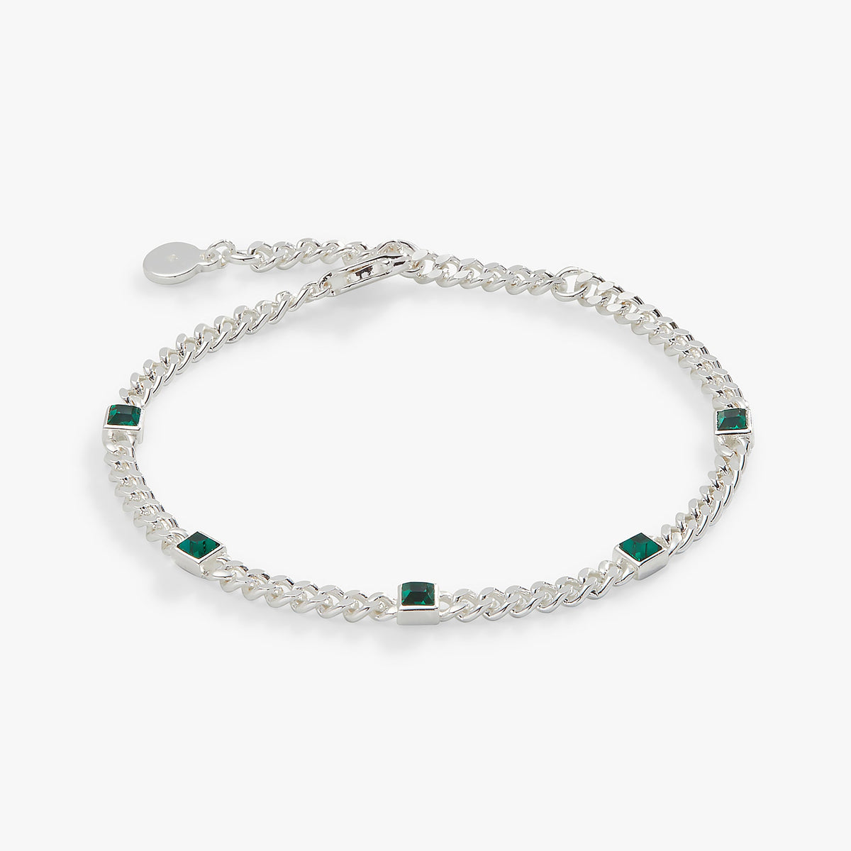 Emerald Curb Chain Bracelet, May Birthstone Gold | Alex and Ani