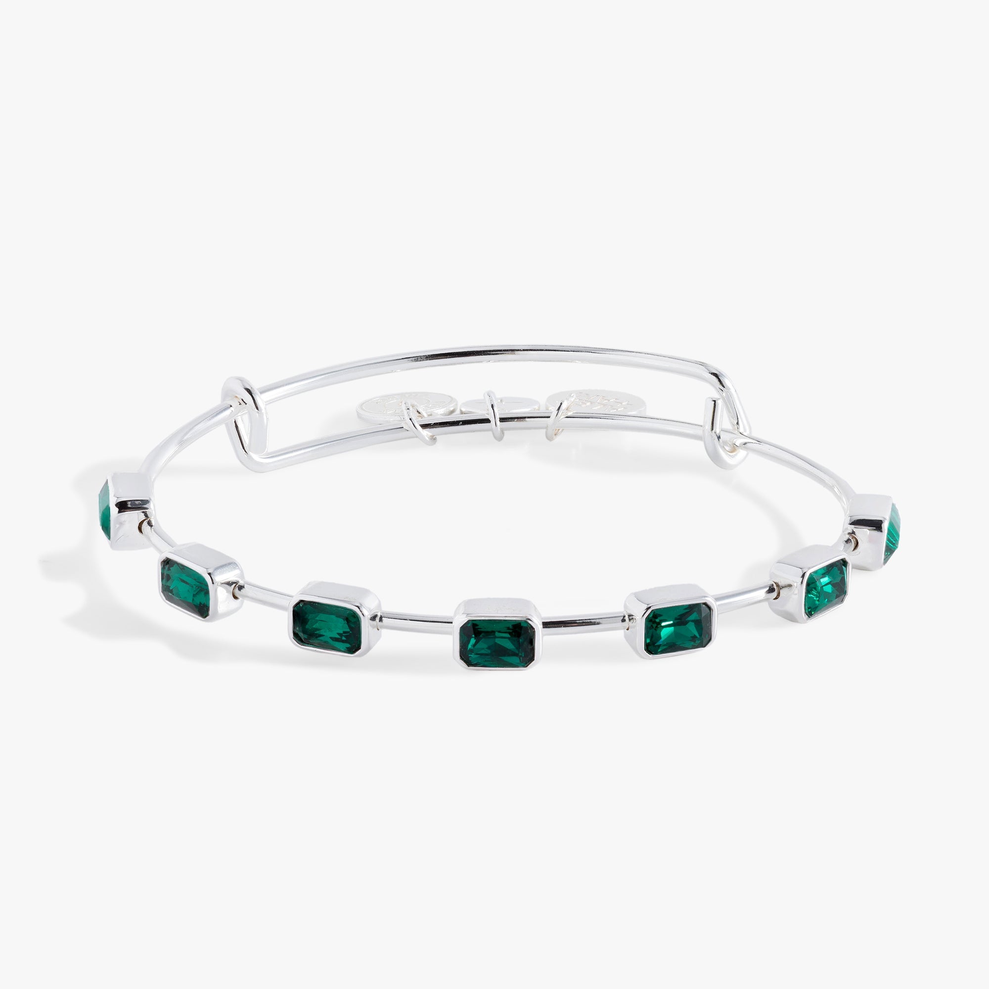 May Birthstone Emerald Cut Bangle Gold | Alex and Ani
