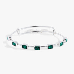May Birthstone Emerald Cut Bangle Gold | Alex and Ani