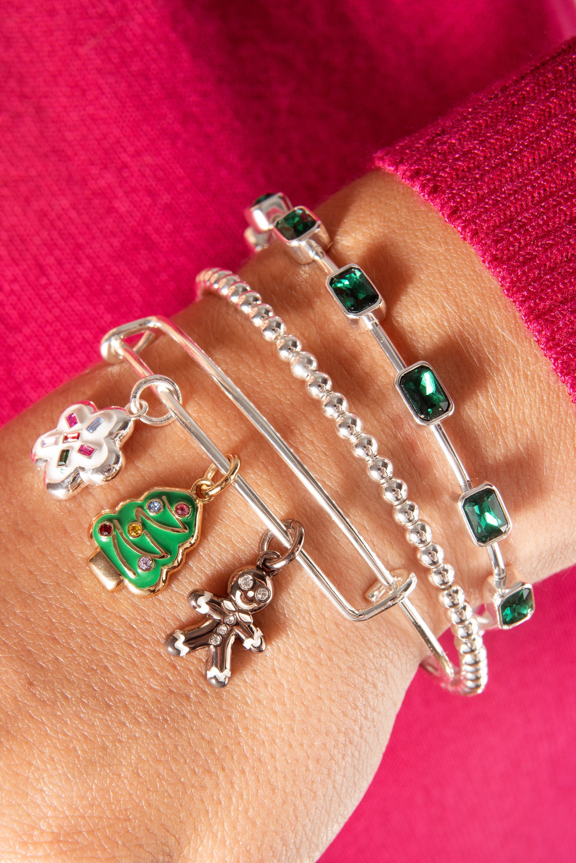 May Birthstone Emerald Cut Bangle Gold | Alex and Ani