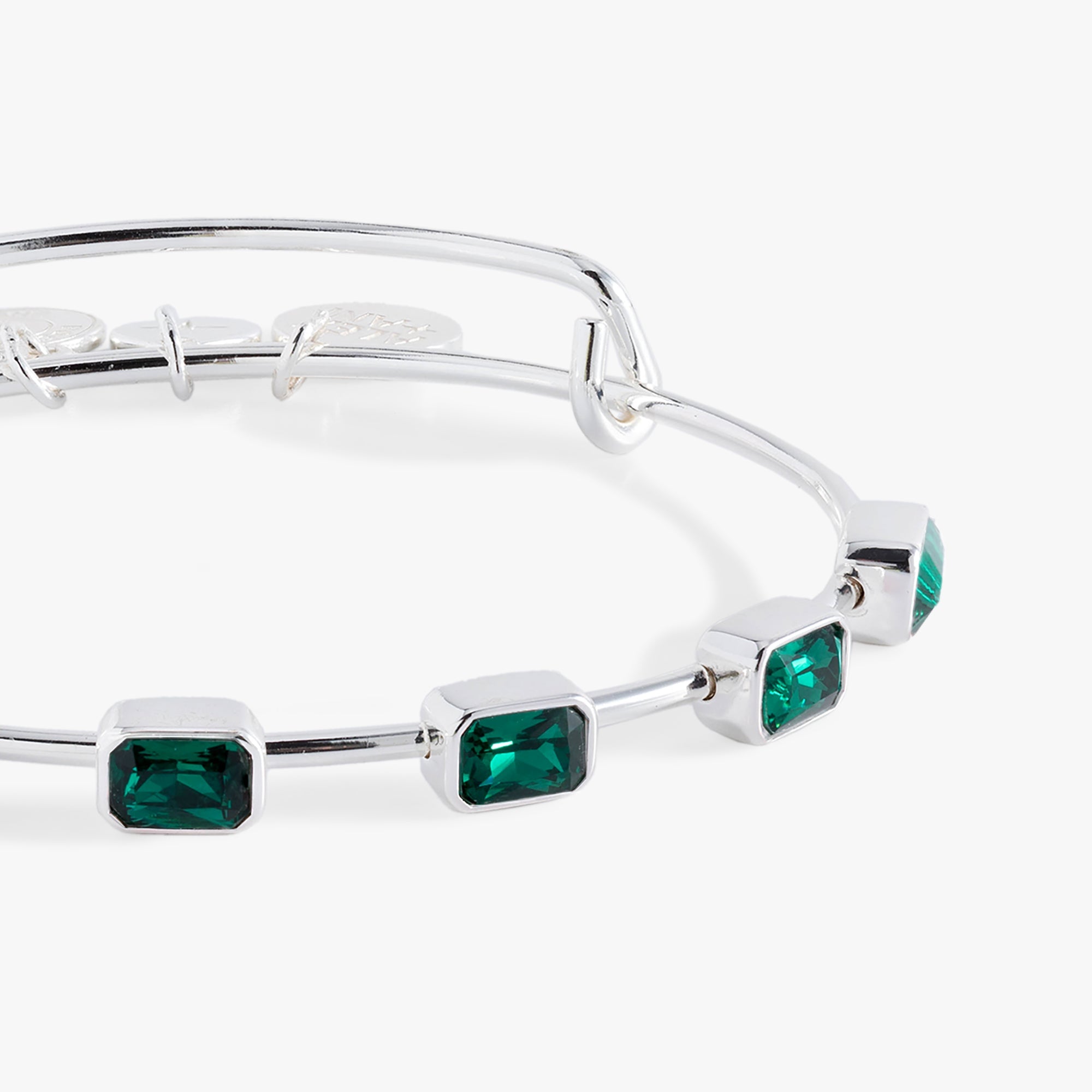 May Birthstone Emerald Cut Bangle Gold | Alex and Ani