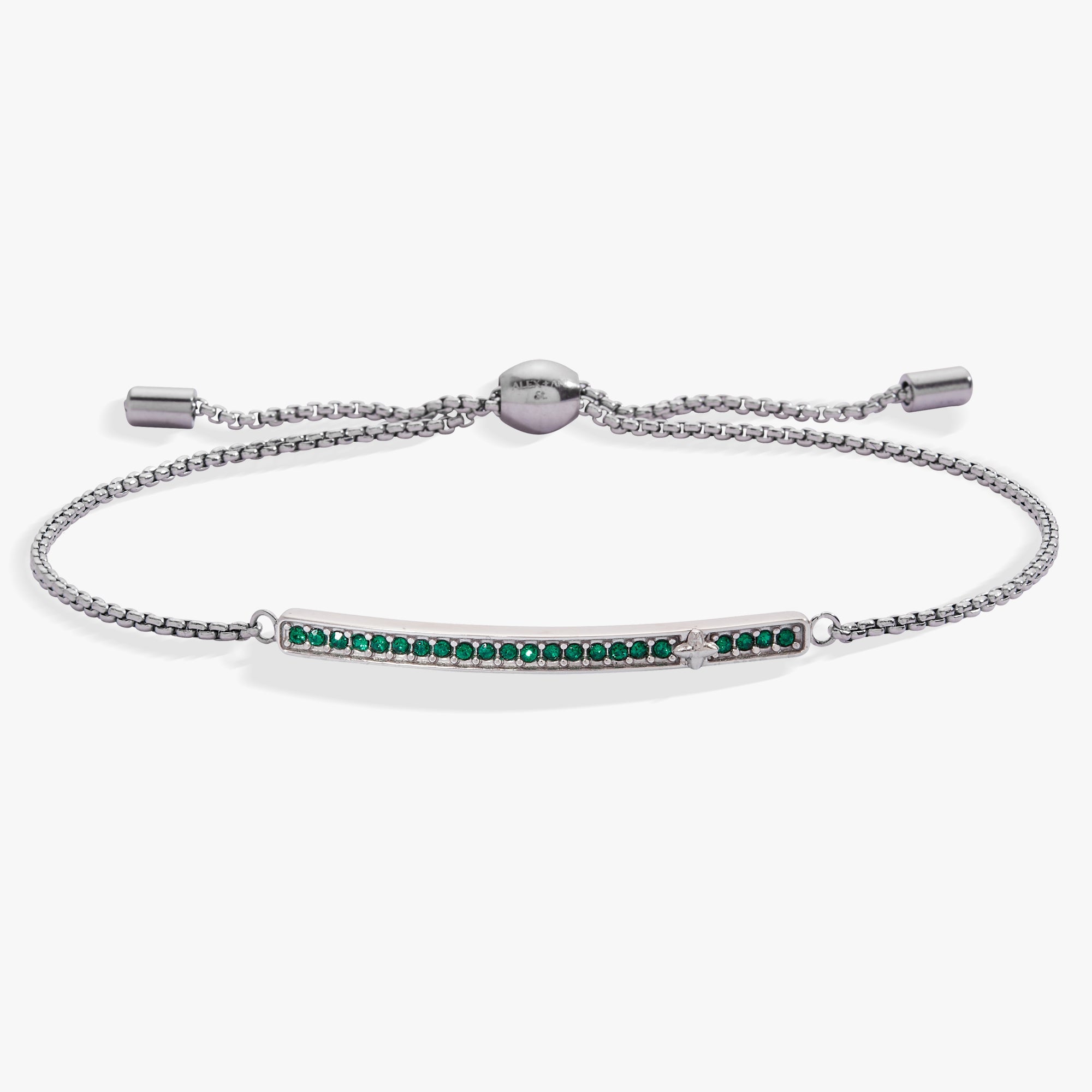 Birthstone Pave Bolo - May Stainless Steel Silver | Alex and Ani