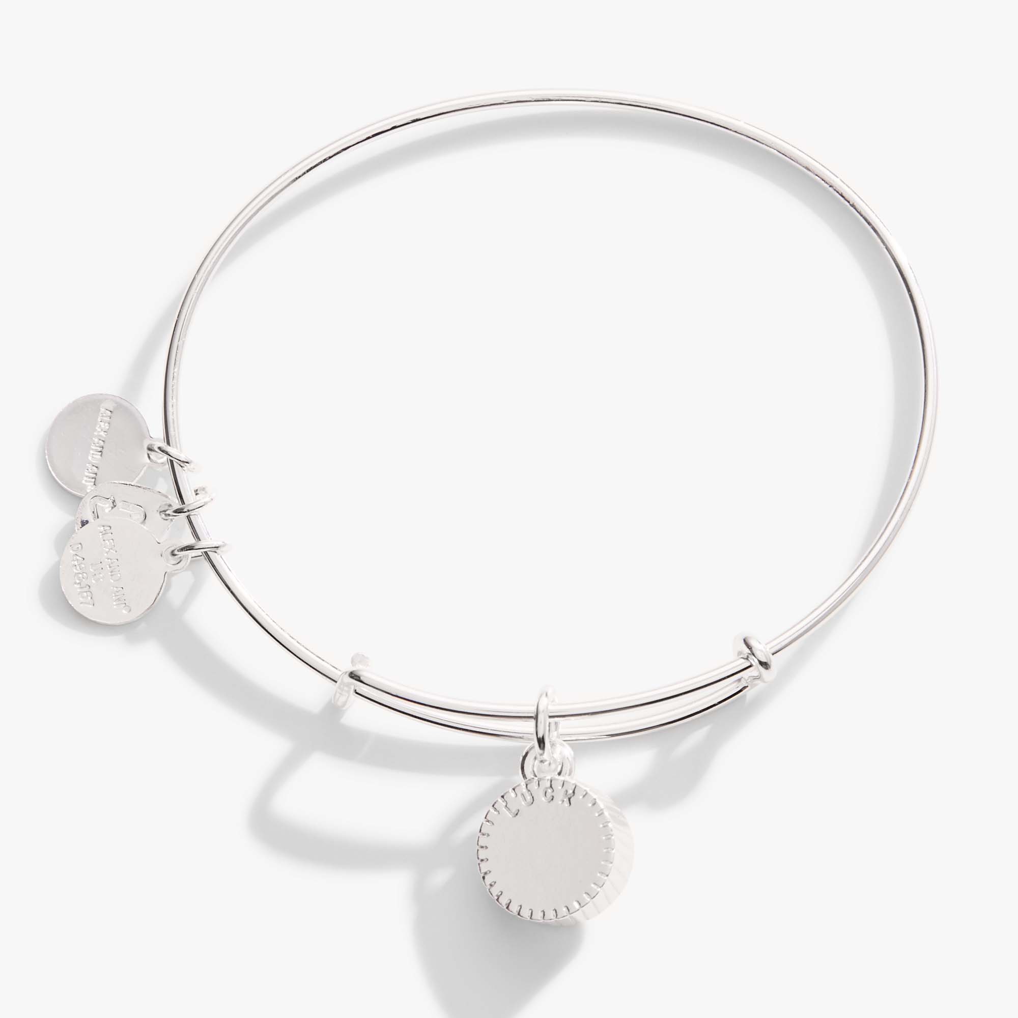 Emerald May Birthstone Charm Bangle Silver | Alex and Ani