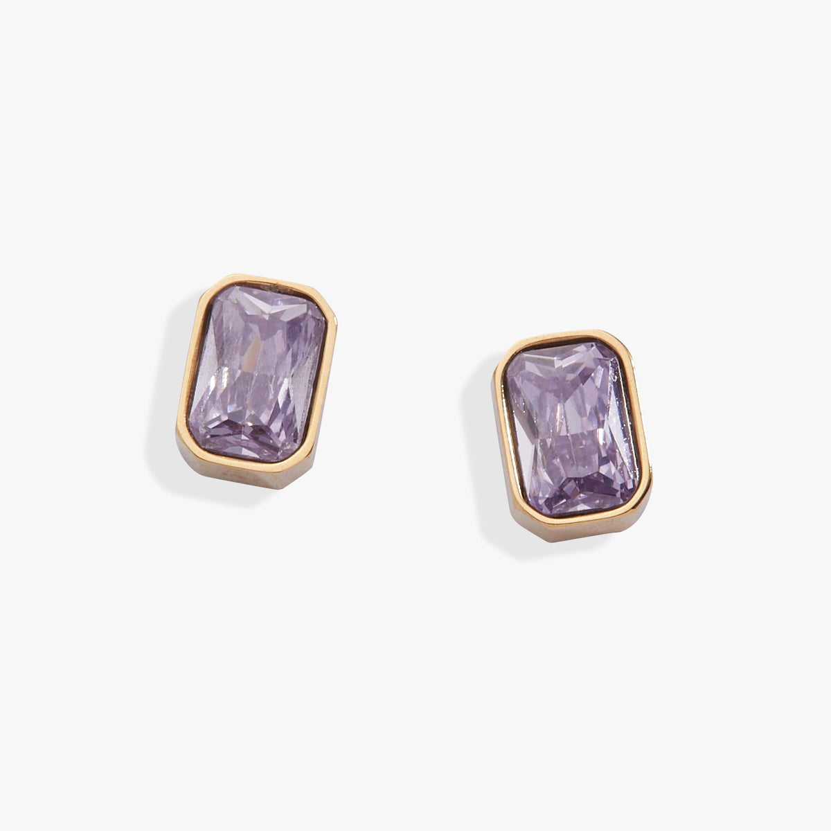 June Emerald-Cut Birthstone Stud Stainless Steel Gold | Alex and Ani