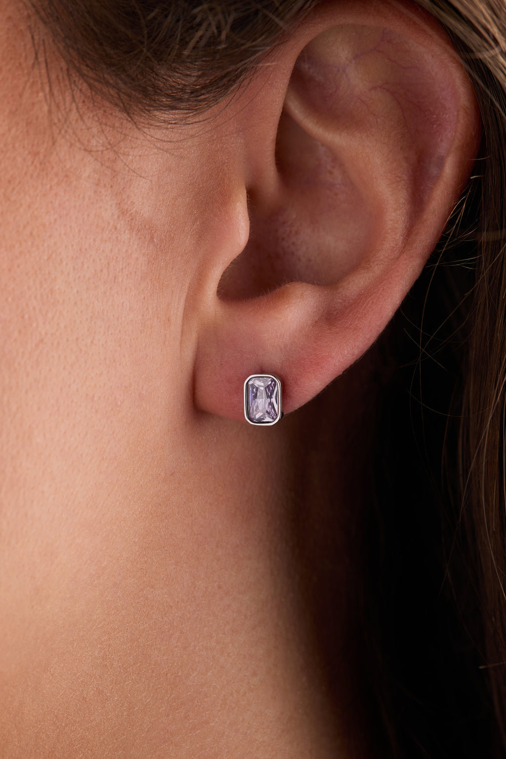 June Emerald-Cut Birthstone Stud Stainless Steel Gold | Alex and Ani