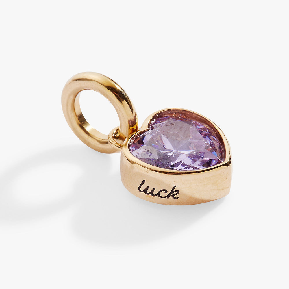 Luck' Heart Birthstone Charm-JUNE Stainless Steel Gold | Alex and Ani