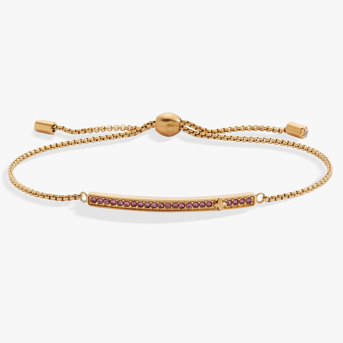 Birthstone Pave Bolo - June Stainless Steel Gold | Alex and Ani