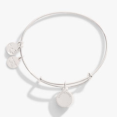 Light Amethyst June Birthstone Charm Bangle Silver | Alex and Ani